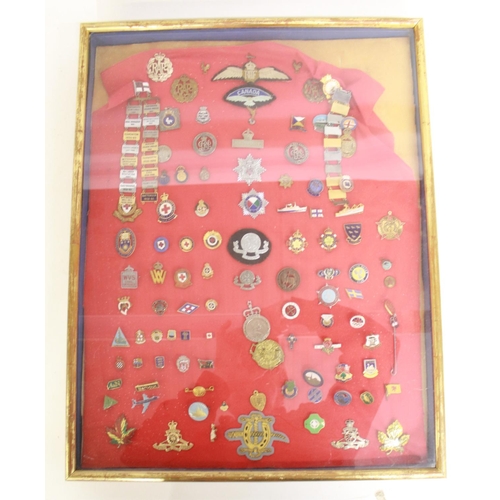 1230 - Large collection of  Military badges. Royal Artillery, Canadian air force wings, Red Cross, R.A.F. c... 