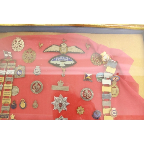 1230 - Large collection of  Military badges. Royal Artillery, Canadian air force wings, Red Cross, R.A.F. c... 