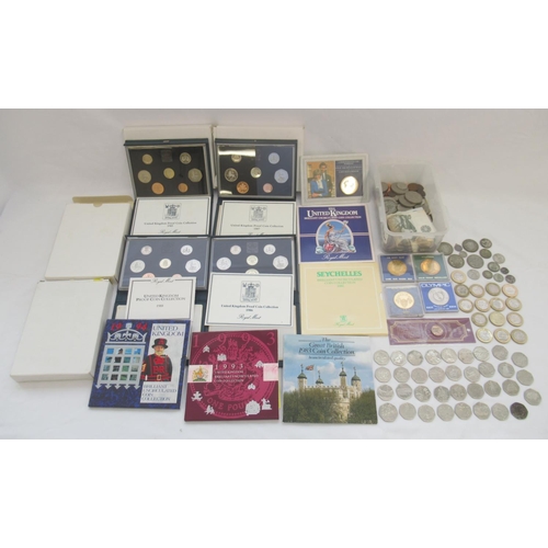 589 - Collection of GB coins to inc. 35 50ps, 15 £2, small collection of Pre-1947 silver content (total gr... 