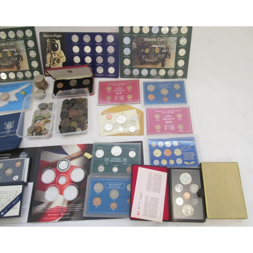 587 - Assorted collection of mixed GB coins, fuel token sets, International coin sets from Canada, Cyprus,... 