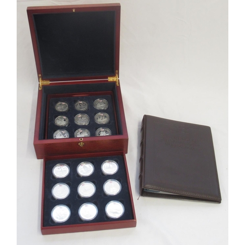 595 - Royal Mint - The History of the Royal Navy Collection, 18 silver proof coin set in fitted box, with ... 