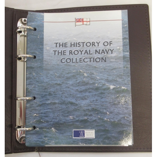 595 - Royal Mint - The History of the Royal Navy Collection, 18 silver proof coin set in fitted box, with ... 