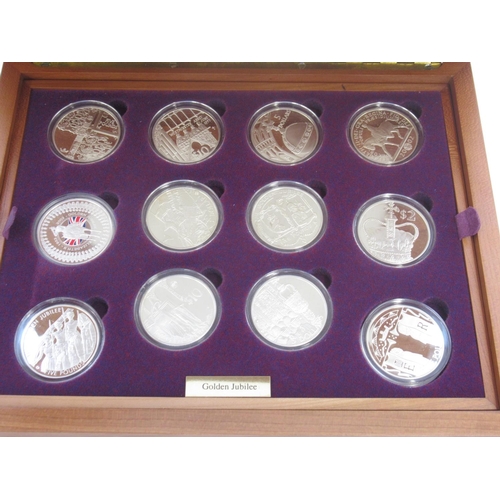 596 - Royal Mint - Queen Elizabeth II Golden Jubilee Collection silver proof 24 coin collection in origina... 