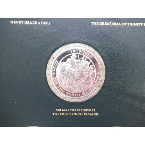 597 - Mountbatten Medallic History of Great Britain and the Sea, silver medal collection, Volumes 1 (full ... 