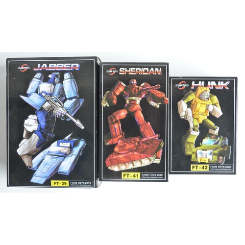 209 - Three Fans Toys Transformers to include FT-39 'Jabber', FT-41 'Sheridan' and FT-42 'Hunk' (box unope... 