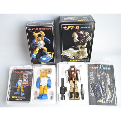 210 - Three Fans Toys Transformers to include FT-45 Spindrift, FT-46 Tesla 2.0 and FT-52 Aussie (figure he... 