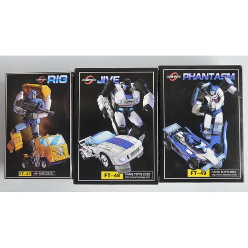 211 - Three Fans Toys Transformer models to include FT-47 'Rig' (box unopened/factory sealed), FT-48 'Jive... 