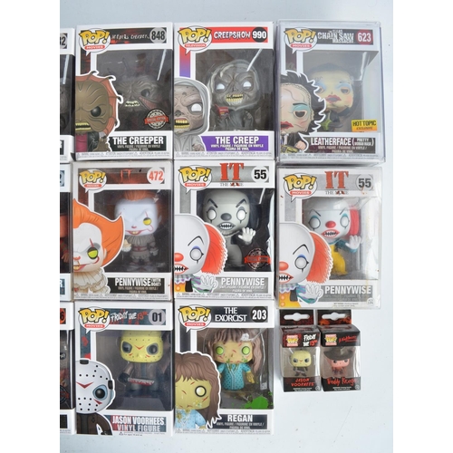 249 - Twenty eight horror film and television themed Funko Pop models to include 26 standard Pop models an... 