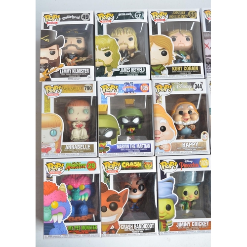 251 - Twenty three Funko Pop vinyl figure models and one Pocket Pop keychain to include Pop Rocks Kurt Cob... 