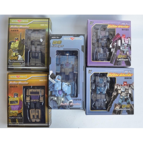 222 - Five boxed Stellar Warrior Transformer models from Unique Toys to include M-01 'Archimonde' (9