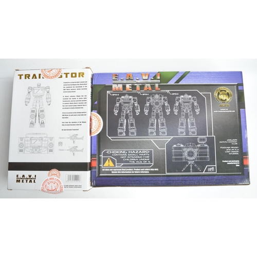 226 - Two KFC Keith's Fantasy Club E.A.V.I. Metal Transformer action figures to include P-5A Optix 3 figur... 