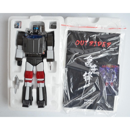 236 - Three boxed Transformers action figures to include an Outrider utility vehicle (8.5