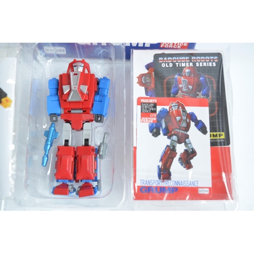 240 - Six Transformer action figures from Badcube Justice Force Robots Old Timer Series to include OTS-01 ... 