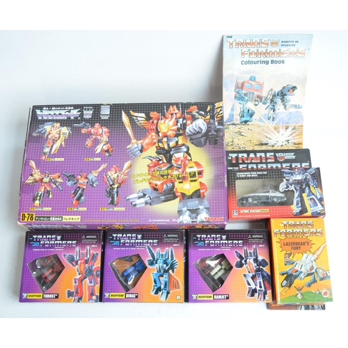 242 - Collection of Transformers action figure models to include large Takara Predacons D-78 multi figure ... 