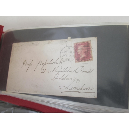 639 - Collection of Victorian penny reds and some other GB stamps, on envelopes, sheets and in folders/alb... 