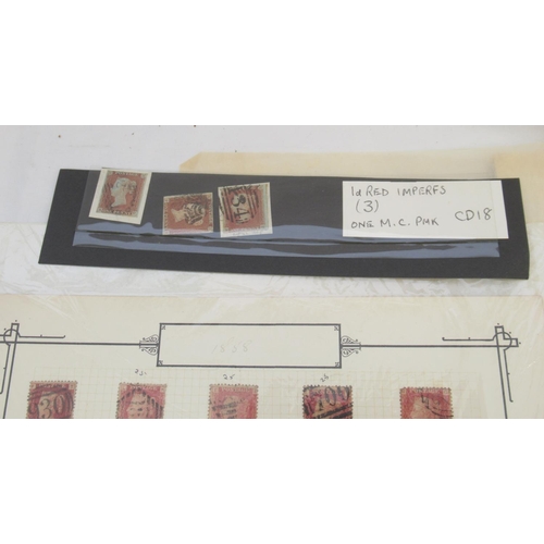 639 - Collection of Victorian penny reds and some other GB stamps, on envelopes, sheets and in folders/alb... 