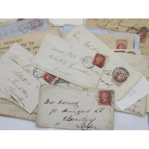 639 - Collection of Victorian penny reds and some other GB stamps, on envelopes, sheets and in folders/alb... 