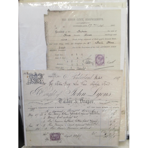 684 - Large collection  of C19th/20th receipts and invoices, the vast majority having stamps, predominantl... 