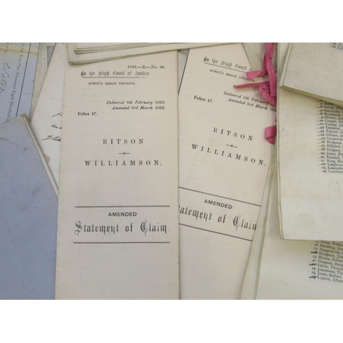 686 - Mixed collection of C19th legal documents to inc. consuls, Common Jury Panel Lists from Lancaster, C... 