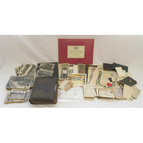 687 - Mixed collection of Ephemera to inc. receipts, notes, empty autograph books collection of carded pho... 