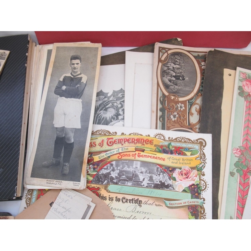 687 - Mixed collection of Ephemera to inc. receipts, notes, empty autograph books collection of carded pho... 