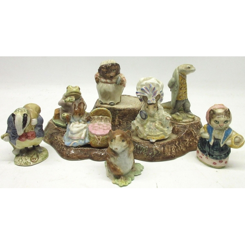 1071 - Beswick Beatrix Potter figures, Sir Isaac Newton, Mrs Tiggy Winkle, Tommy Brock, Mr Jeremy Fisher, T... 