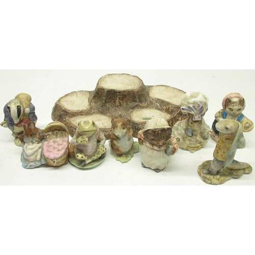 1071 - Beswick Beatrix Potter figures, Sir Isaac Newton, Mrs Tiggy Winkle, Tommy Brock, Mr Jeremy Fisher, T... 