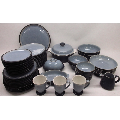 1075 - Denby blue dinnerware incl. eleven dinner plates, bowls, casserole dish, mugs, etc. (qty)