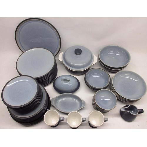 1075 - Denby blue dinnerware incl. eleven dinner plates, bowls, casserole dish, mugs, etc. (qty)