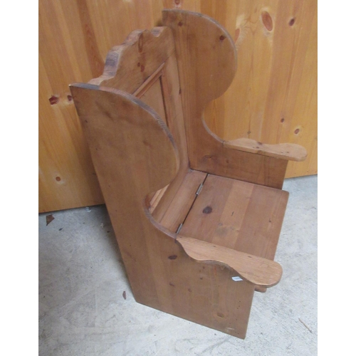 733 - Childs pine box seat chair, W41cm D34cm H64cm