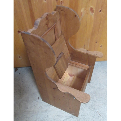 733 - Childs pine box seat chair, W41cm D34cm H64cm