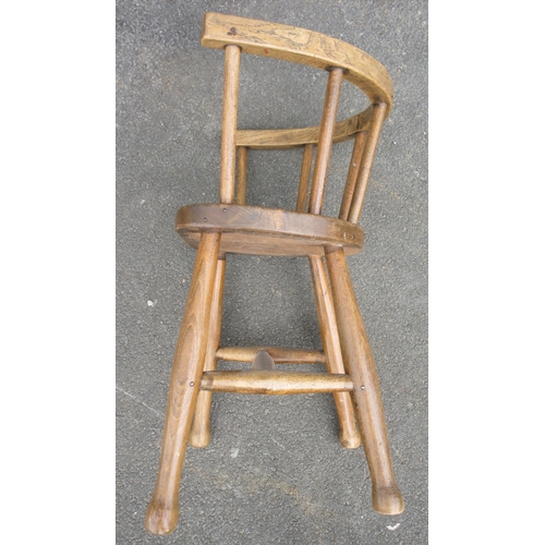 744 - 20th century Childs stick back chair on turned supports with stretchers