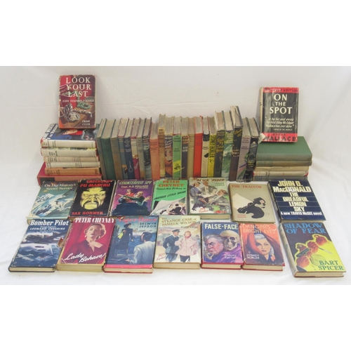 718 - Collection of C20th fiction hardbacks, majority with dust jackets, inc. Peter Cheyney, Mark Cross, E... 