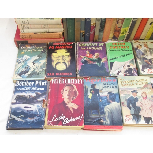 718 - Collection of C20th fiction hardbacks, majority with dust jackets, inc. Peter Cheyney, Mark Cross, E... 