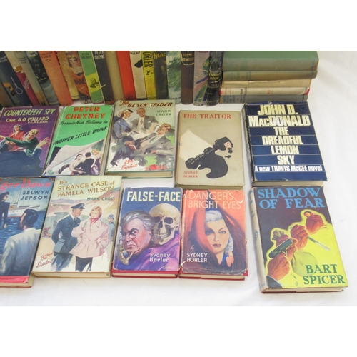 718 - Collection of C20th fiction hardbacks, majority with dust jackets, inc. Peter Cheyney, Mark Cross, E... 