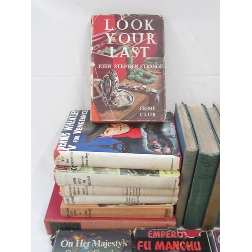 718 - Collection of C20th fiction hardbacks, majority with dust jackets, inc. Peter Cheyney, Mark Cross, E... 