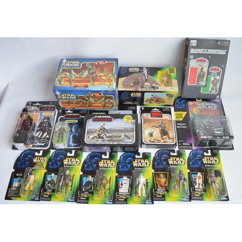 106 - Collection of modern Hasbro and Kenner/Hasbro Star Wars themed action figures and sets to include Sh... 