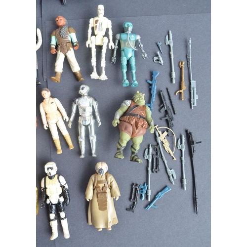 112 - Collection of vintage unboxed Star Wars action figures, weapons, a speeder bike etc (Qty approx 35 p... 