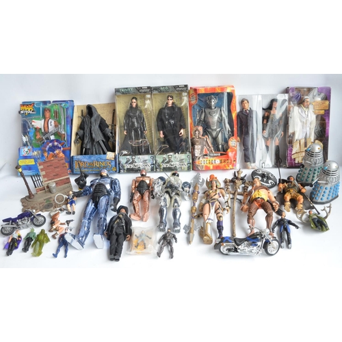 115 - Collection of mostly film and television related action figures and models to include Dr Who, Max St... 