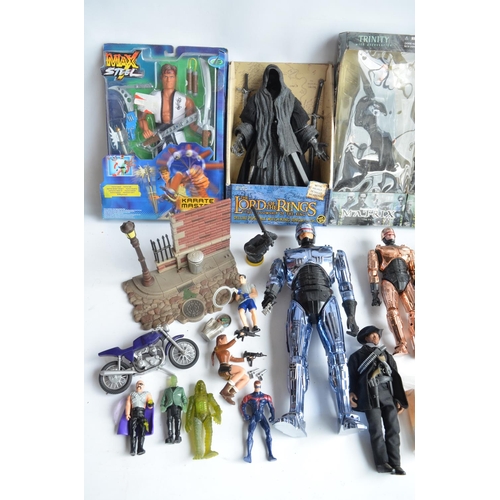 115 - Collection of mostly film and television related action figures and models to include Dr Who, Max St... 