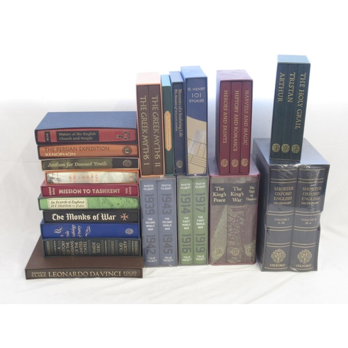 708 - Folio Society - collection of 19 Folio Society books and sets in slip-cases with a 2 vol set of Oxfo... 