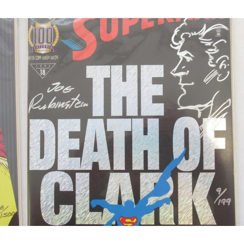 123 - DC comics - Superman The Death of Clark Kent, signed and re-marked by Joe Rubenstein limited series ... 