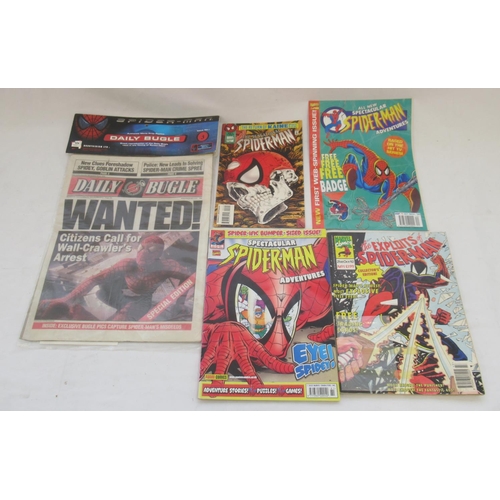 129 - Marvels Spider-Man - collection of Spiderman comics to inc. Spiderman Daily Bugle Movie Prop (18)