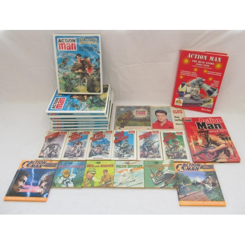 132 - Collection of Action Man books to inc. 7 copies of Action Man The Official Dossier, Action Man paper... 