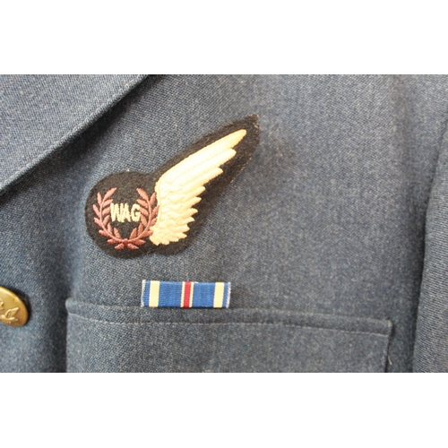 1384 - Royal Air Force Wireless Operator Air Gunner's Uniform. Side cap, Jacket, Trousers, Shirt and tie. R... 