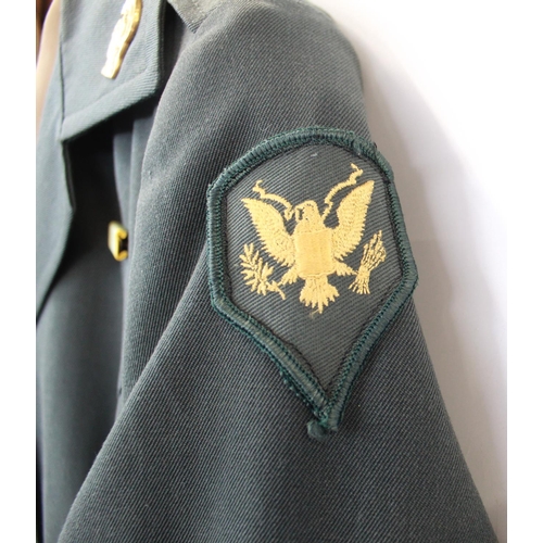 1366 - Ladies U.S. army uniform. Complete with insignia, medal ribbon, and brass buttons. Shirt, tie, Jacke... 