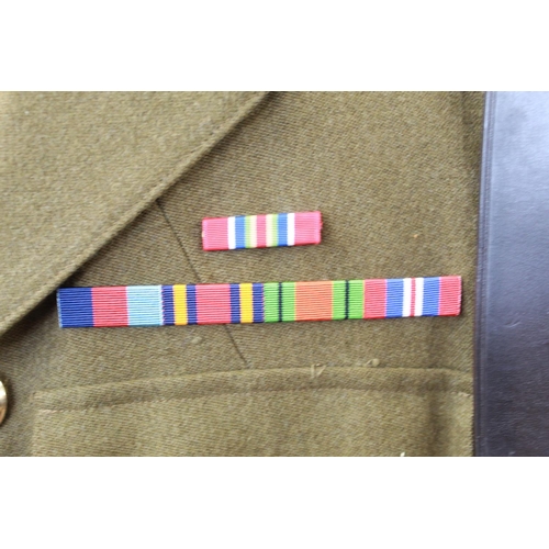 1375 - Lieutenant Colonel WWII period service dress uniform, Jacket, trousers, Sam Brown, shirt and tie. Wi... 