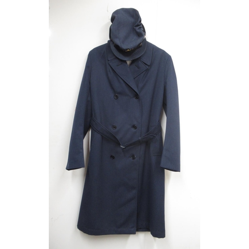 1332 - Women's Royal Air Force (WRAF) 'Kattenburg's Ltd' raincoat with cap. Size 170/92