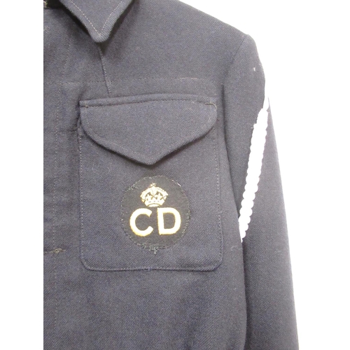 1344 - WWII Civil Defence Corps Warden's tunic (W39cm), trousers (36'') and cap