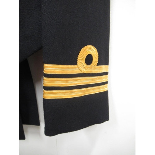 1347 - Royal Navy Officer dress uniform (W50cm), including tunic, waistcoat and trousers, with Officer's ca... 